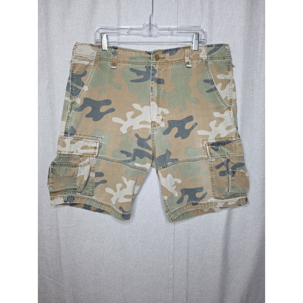 VTG Steve & Barry's Camo Cargo Shorts Mens 36 Y2K Skater Grunge Baggy Utility